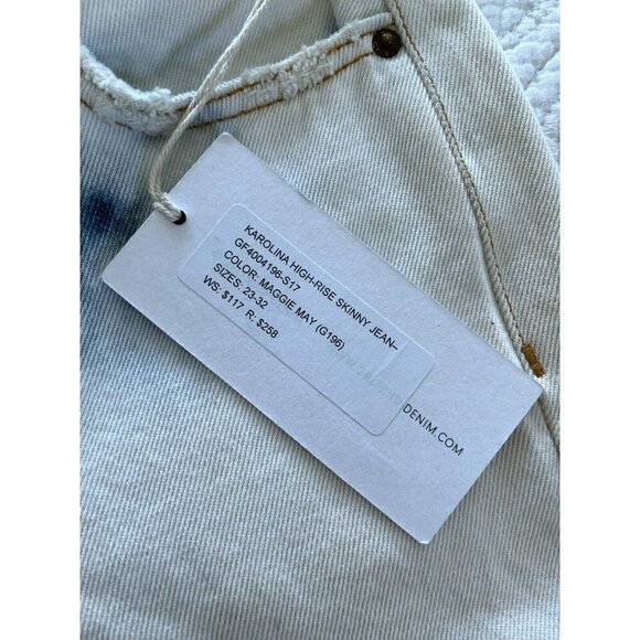 GRLFRND Karolina High Rise Skinny Raw Hem Jeans in Maggie May Sz 26 NWT - Picture 7 of 12